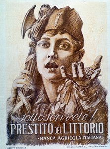 Fasistinen propagandajuliste Littorion lainaa varten. tekijältä Italian School
