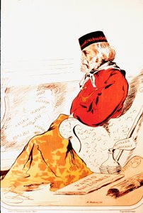 Risorgimenton sankarien ja italialaisen patriootin Giuseppe Garibaldin (1807-1882) parlamentaarisen oikeuden jäsenten edustus vuonna 1874. Piirustus. Rooma, Museo del Risorgimento tekijältä Italian School