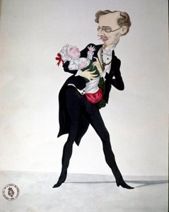Risorgimento: sarjakuva, joka edustaa valtiovarainministeri Bettino Ricasolia (1809-1880) 1865 Museo Nazionale del Risorgimento Rome tekijältä Italian School