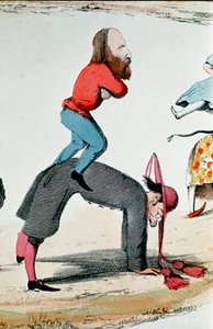 Risorgimento: satiirinen piirros, joka kuvaa Risorgimento Giuseppe Garibalidin (1807-1882) sankareita, jotka säätelevät roomalaista kysymystä, poliittista kiistaa Rooman roolista, paavin ajallisen vallan kotipaikka ja uuden valtakunnan pääkaupunki tekijältä Italian School