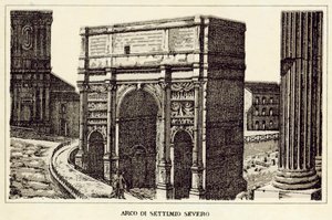 Rooma: Septimius Severuksen kaari (litho) tekijältä Italian School