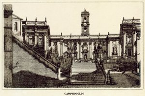 Rooma: Campidoglio (litho) tekijältä Italian School