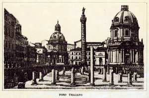 Rooma: Trajano Forum (litho) tekijältä Italian School