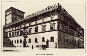 Rooma: Palazzo Di Venezia (litho) tekijältä Italian School