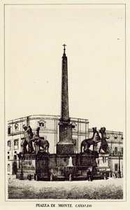 Rooma: Monte Cavallo -aukio (litho) tekijältä Italian School