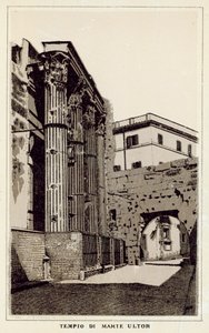 Rooma: Mars Ultorin temppeli (litho) tekijältä Italian School