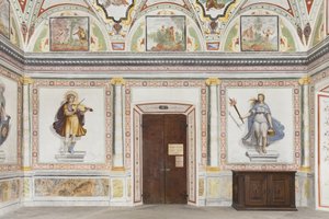 Jupiterin ja Merkuriuksen huone: Apollo ja Diana tekijältä Italian School