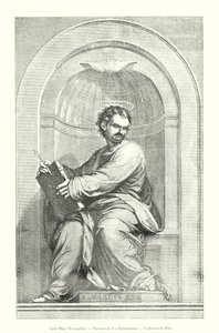 Pyhä Markus evankelista, Fra Bartolommeon paneeli, Pitti-kokoelma (kaiverrus) tekijältä Italian School