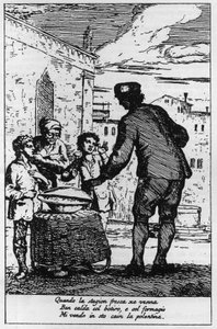 Polenta-myyjä Venetsian kaduilla (Venezia) 1700-luvulla. tekijältä Italian School