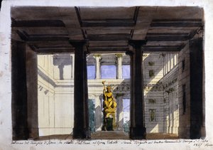 Lavastus "Poliuto", kaupunginteatteri, Faenza, 1857 tekijältä Italian School