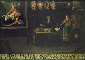 Venetsian apteekkarikillan kyltti, 1729 (paneeli) tekijältä Italian School