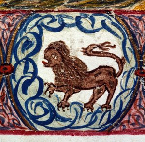 Leijonan merkki. Italialainen horoskooppi 1400-luvun puolivälistä. tekijältä Italian School