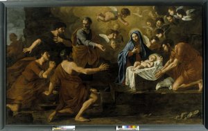 Paimenten palvonta. 1600-luku (öljy kankaalle) tekijältä Italian School
