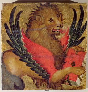Pyhän Markuksen leijona (öljy paneelissa) tekijältä Italian School