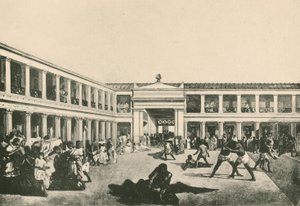Stabian Baths - Painipaikka sellaisena kuin se oli (syväpaino) tekijältä Italian School