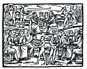 The Witches Sabbath, kopio Fr M Guacciuksen, Milano 1608, Compendium Maleficarum -kuvasta, käytetty Taikuuden historiassa, julkaistu 1800-luvun lopulla. tekijältä Italian School