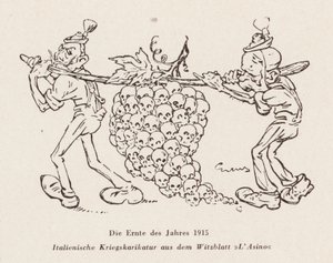 Vuoden 1915 sadonkorjuu (litografia) tekijältä Italian School