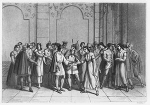 Tapa, jolla inkat avioituivat Princes du Sangin kanssa, noin 1820 tekijältä Italian School