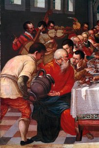 Cana Detailin häät. Anonyymi maalaus venetsialaisesta koulusta. 1500-luvun aurinko. 85x118 cm venise, Correr-museo tekijältä Italian School