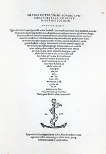 Aldus Manutiuksen Venetsiassa painama Erasmus-sanan nimisivu 1508 (painettu paperi ja kaiverrus) tekijältä Italian School