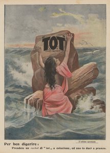 Tot Digestible Cachet (värillinen litografia) tekijältä Italian School