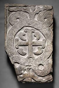 Transenna-paneeli ristillä, Lombardic, 700-800-luku tekijältä Italian School