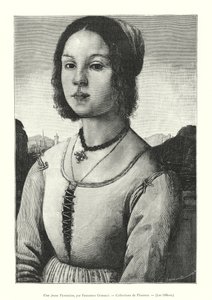 Nuori firenzeläinen, kirjoittanut Francesco Granacci, Firenzen kokoelmat, Uffizi (kaiverrus) tekijältä Italian School