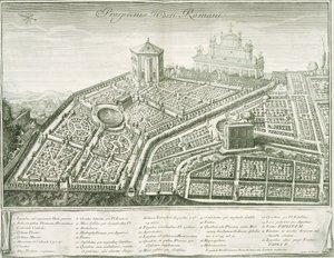 Näkymä roomalaiseen puutarhaan, 1772-1784 tekijältä Italian School