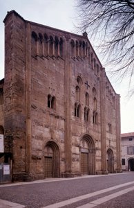 Näkymä St Michele Maggioren kirkon julkisivusta tekijältä Italian School