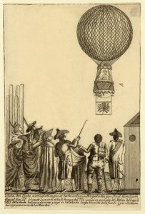 Näkymä kuumailmapallosta, joka tehtiin ennen hänen majesteettinsa pubia. 1793. tekijältä Italian School