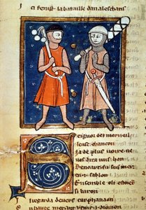 Soturien mailojen käsivarret - 1200-luvun käsikirjoituksessa "" Williamin kolikot". biblioteca Trivulziana. Milano tekijältä Italian School