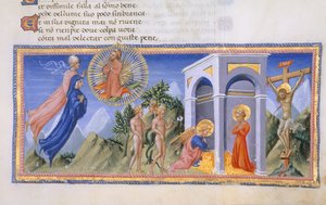 Yates Thompson 36, f.141 The Mystery of the Redemption, "Divina Commediasta", n. 1444-50 (vellum) tekijältä Italian School