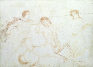 Kentaurin kuolema, mahdollisesti Eurytus ja Pirithous, Herculaneum (enkaustinen maali marmorille)