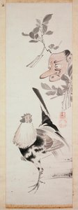 Cockerel and Tengu-Mask, n. 1775 (muste ja vaalea väri paperille)