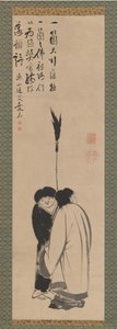 Hanshan ja Shide japanilaiset: Kanzan ja Jittoku, 1700-luvun loppu.