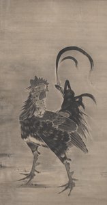 Kukot, kanat ja poikaset, parin vasen, 1795 tekijältä Ito Jakuchu