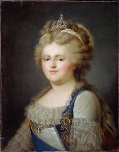 Keisarinna Marie Fiodorovnan muotokuva (s. Sophie Dorothee de Württemberg Montbeliard) (1759-1828) (Keisarinna Maria Feodorovnan muotokuva). Maalaus Ivan Afanasjevitš Pustynin (1769-1812 jälkeen), öljy kankaalle, vuoden 1796 jälkeen. Venäläistä taidetta tekijältä Ivan Afanasievich Pustynin