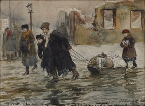 Ruoan kuljetus kelkassa, 1923. tekijältä Ivan Alexeyevic Vladimirovh