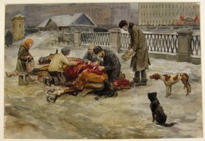 Petrograd vuonna 1918 akvarellisarjasta Venäjän vallankumous, 1918