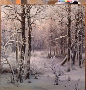 Frost (Hoarfrost) - maalaus Ivan Avgustovich Velz (1866-1926), öljy kankaalle tekijältä Ivan Avgustovich Velz