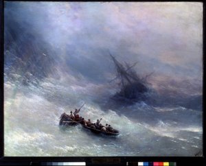 Sateenkaari, haaksirikko. Ivan Konstantinovich Aivazoskyn maalaus (Ivan Konstantinovich Aivazovsky tekijältä Ivan Konstantinovich Aivazovsky