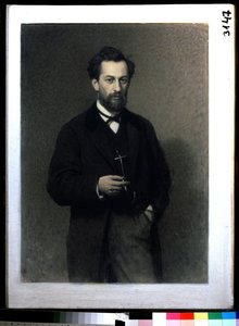 Taiteilija Mikhail Konstantinovich Klodt paroni von Jurgensburgin muotokuva (Michail Clodt, Michael Konstantinow Clodt) (1832-1902) (Taiteilija M.K.Clodtin muotokuva). Ivan Nikolajevitš Kramskoin (1837-1887) maalaus öljy kankaalle tekijältä Ivan Nikolaevich Kramskoy