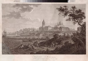 Le Monastere Konevsky de la Nativite de la Vierge a Konevets (Konevsky Neitsyt syntymän luostari Konevetsissa) - Oeuvre de Ivan Vasilievich Chessky (Cheskoy) (1782-1848), syväpaino tekijältä Ivan Vasilievich Chessky