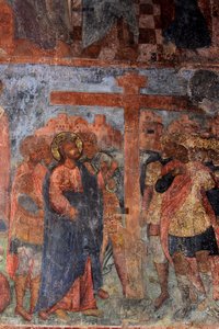 Fresko Neitsyt Marian katedraalissa, Novgorod, 1700-luvun alku.