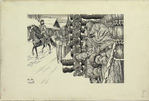 Moskovan katu 1500-luvulla, 1938 tekijältä Ivan Yakovlevich Bilibin