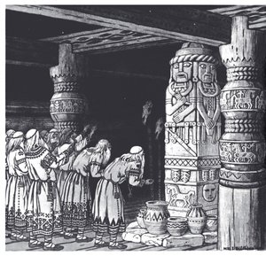 Svetovidin jumalan palvonta, 1934 tekijältä Ivan Yakovlevich Bilibin