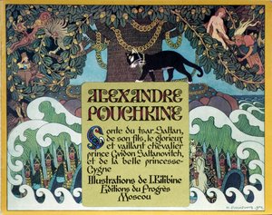 A. Pushkinin satu tsaari Saltanista, 1904, nimisivu tekijältä Ivan Yakovlevich Bilibin