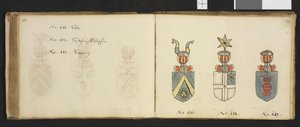 Illustrasjon hentet fra et privatarkiv i Nasjonalbiblioteket med tittelen Insignia quædam virorum illustrium in Norvegia quodam habitantium av Iver Nielssøn Hirtzholm tekijältä Iver Hirtzholm