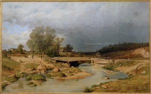 Maisema puusillalla tekijältä Ivan Ivanovich Shishkin