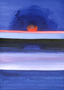 Merimaisema, Auringonlasku, Helsinki, 1991 (akryyli kankaalle) tekijältä Izabella Godlewska de Aranda